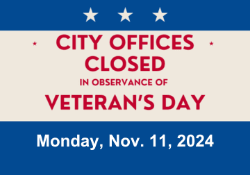 Veteran's Day City Hall Closure Graphic
