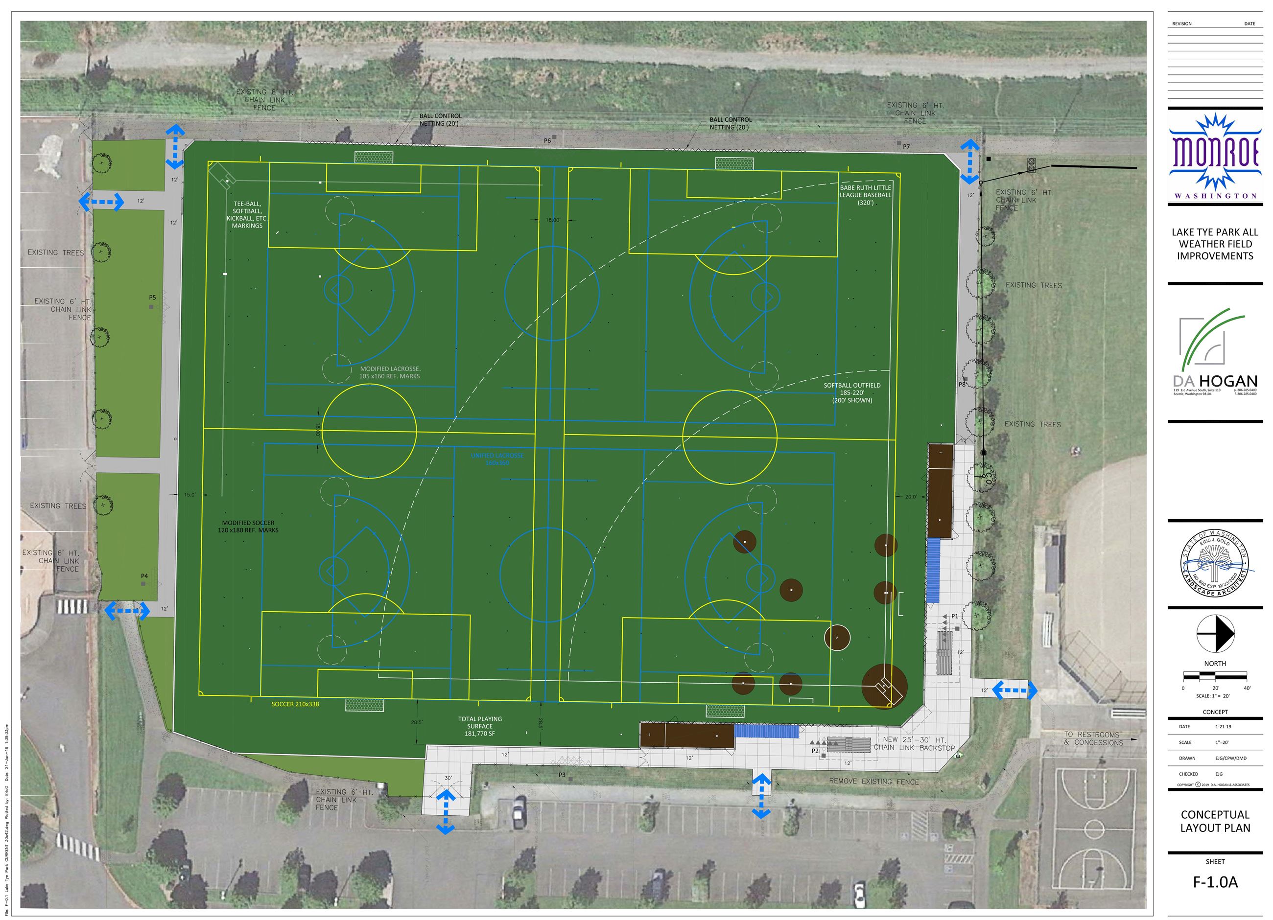 Lake Tye Park All Weather Fields Conceptual Layout